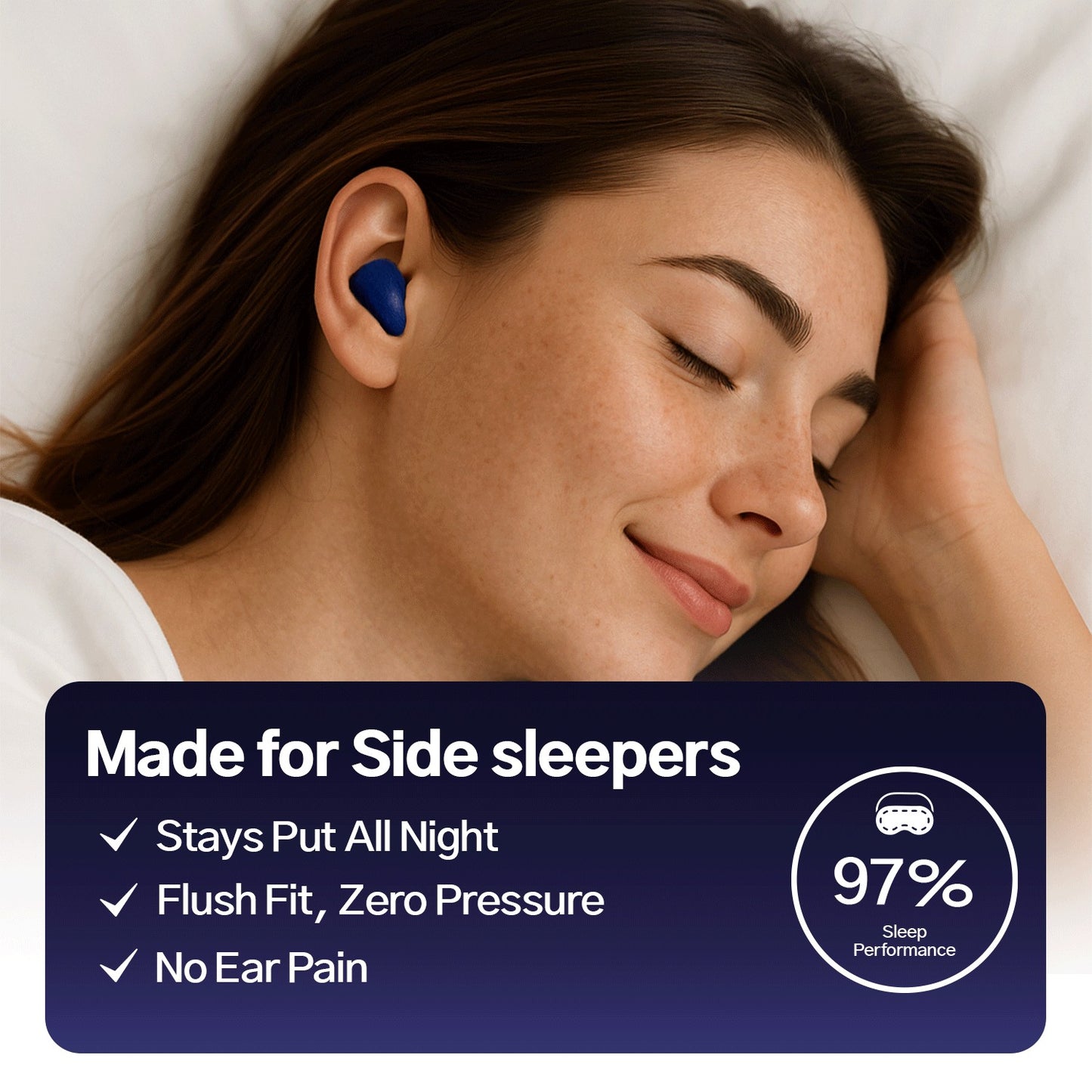 SoundBloc Silicone Earplugs - Side sleep comfort - 1 year supply