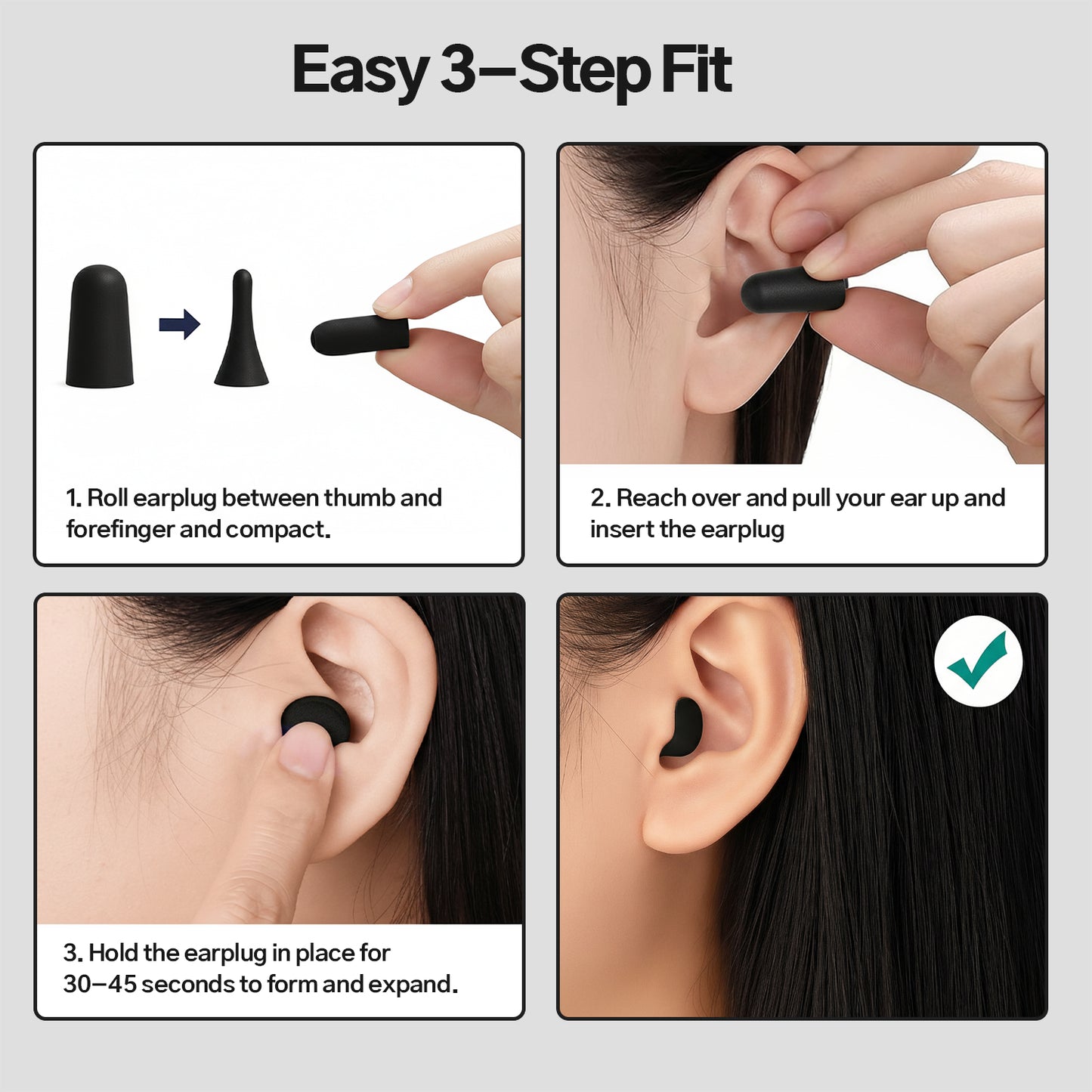 Noir Foam Earplugs - Max noise protection M/L