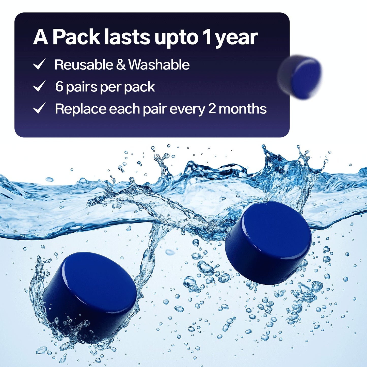 SoundBloc Silicone Earplugs - Side sleep comfort - 1 year supply