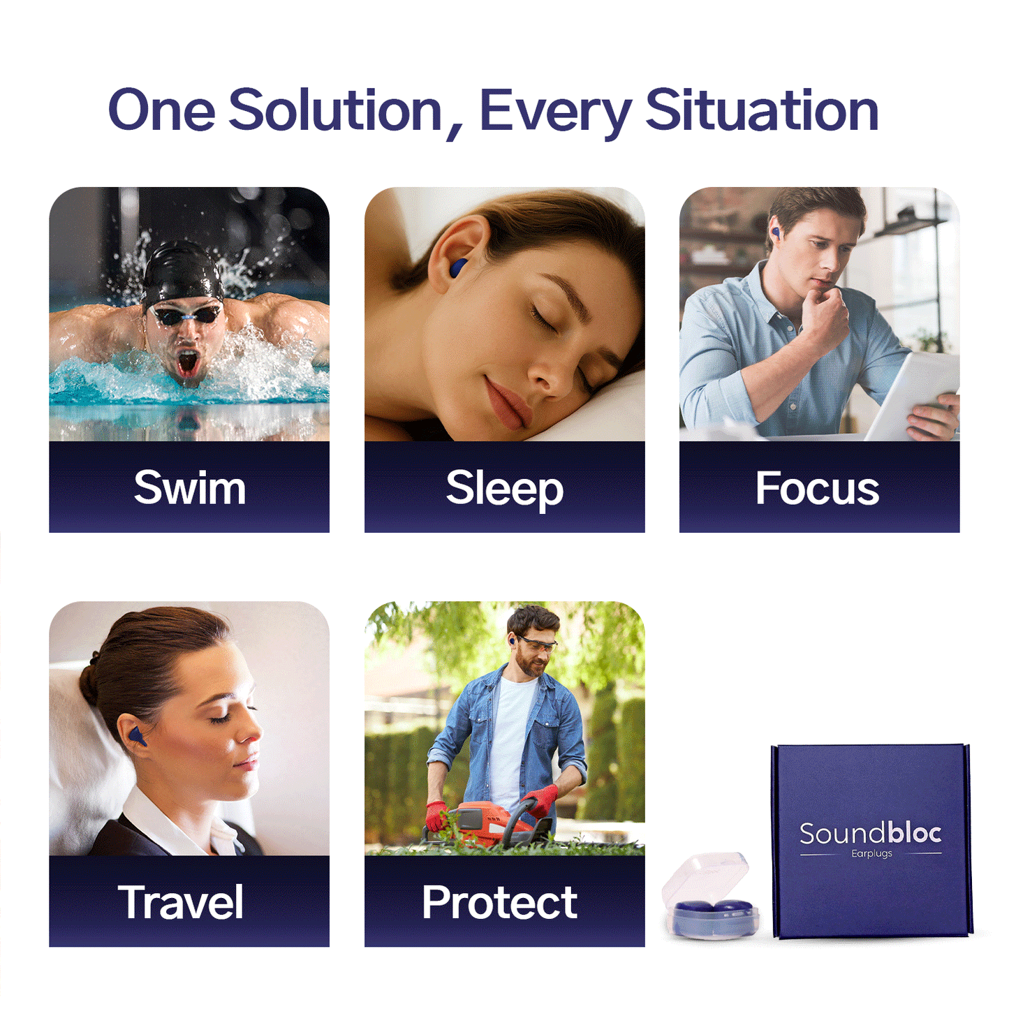 SoundBloc Silicone Earplugs - Side sleep comfort - 1 year supply