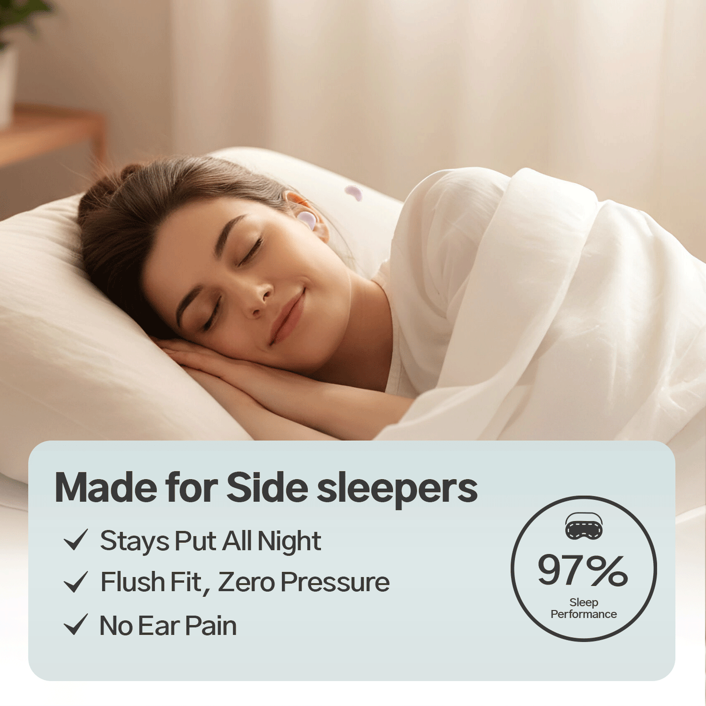 Air Silicone Earplugs - Side sleep comfort M/S