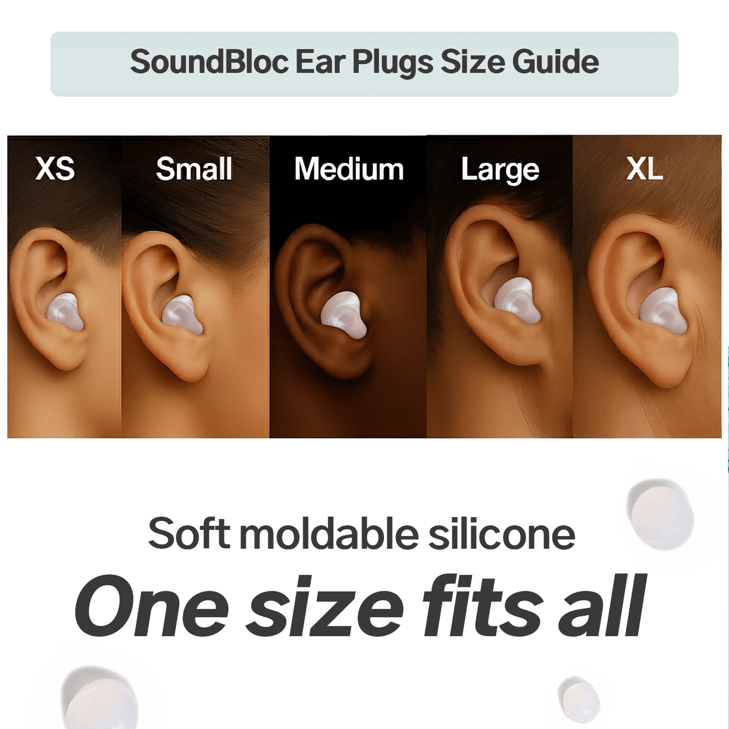 Air Silicone Earplugs - Side sleep comfort M/S