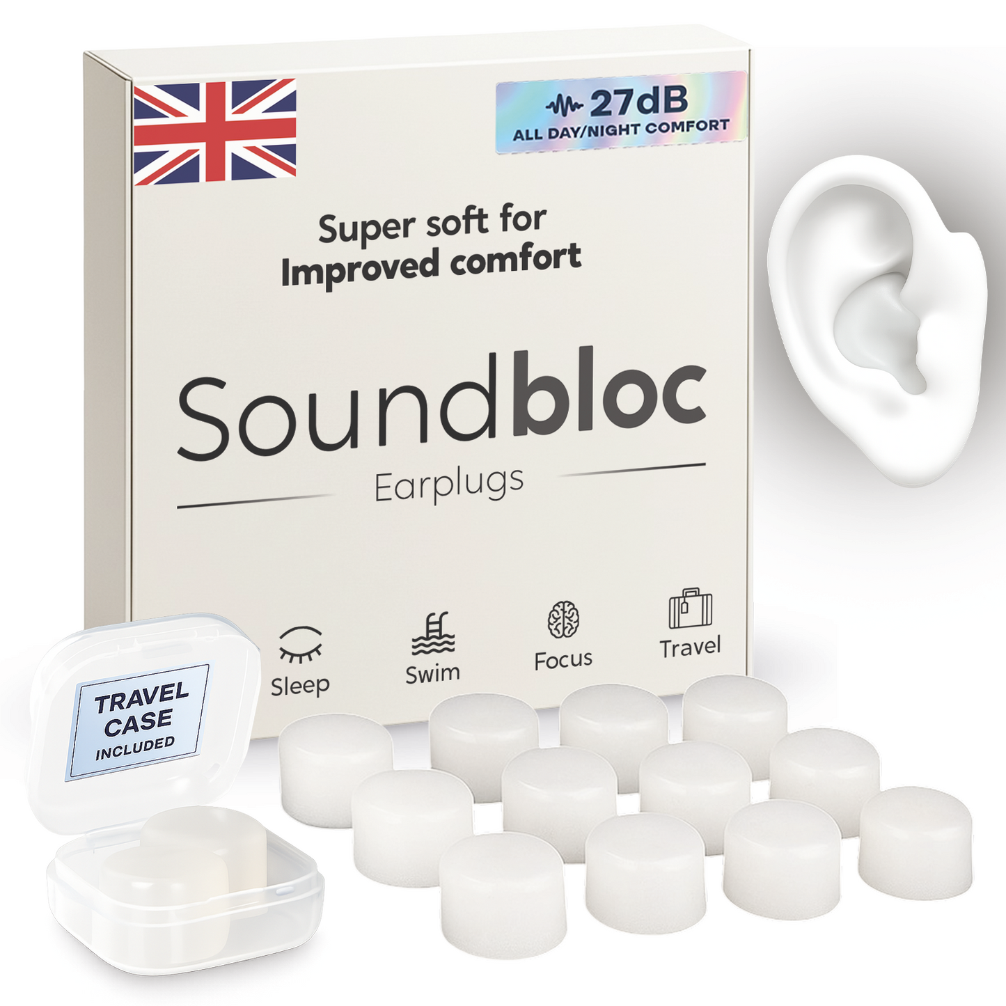 Air Silicone Earplugs - Side sleep comfort M/S
